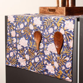 Blue - handmade cotton fridge top cover with multiple