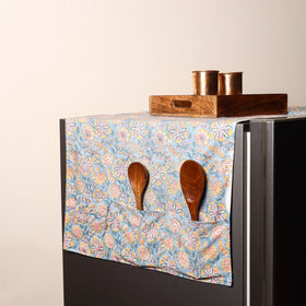 Blue - handmade cotton fridge top cover with multiple