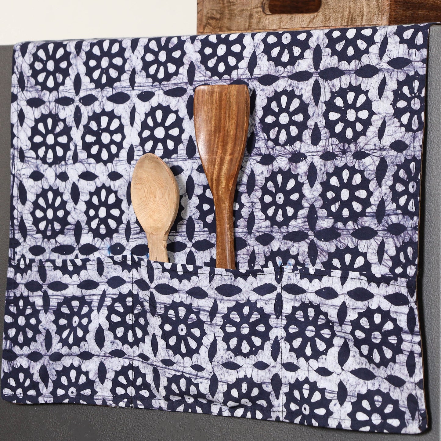  Handmade Cotton Fridge Top Cover with Multiple Pockets 06 