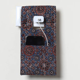 Blue Handmade Cotton Mobile Charging Holder