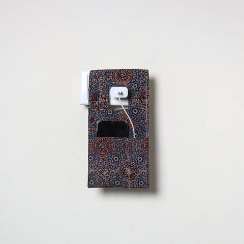 Blue Handmade Cotton Mobile Charging Holder