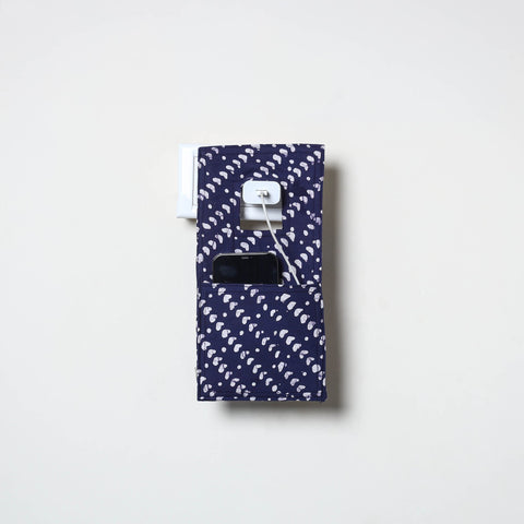 Blue Handmade Cotton Mobile Charging Holder