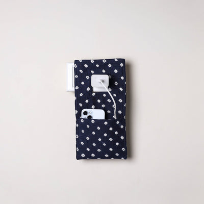 Blue Handmade Cotton Mobile Charging Holder