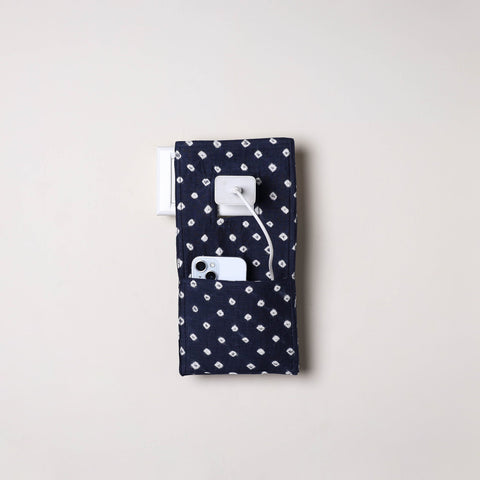 Blue Handmade Cotton Mobile Charging Holder