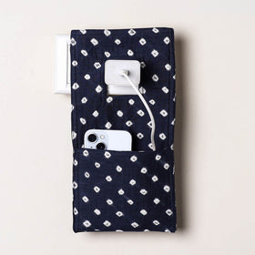 Blue Handmade Cotton Mobile Charging Holder