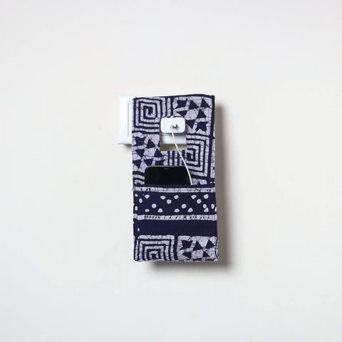 Blue Handmade Cotton Mobile Charging Holder