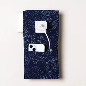 Blue Handmade Cotton Mobile Charging Holder