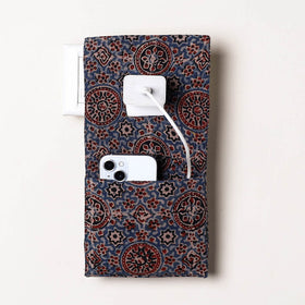 Blue Handmade Cotton Mobile Charging Holder