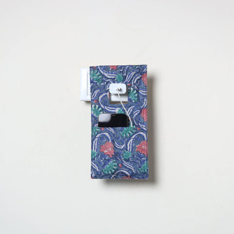 Blue Handmade Cotton Mobile Charging Holder