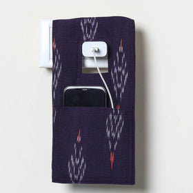 Blue Handmade Cotton Mobile Charging Holder