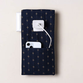 Blue Handmade Cotton Mobile Charging Holder