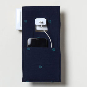 Blue Handmade Cotton Mobile Charging Holder