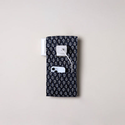 Blue Handmade Cotton Mobile Charging Holder