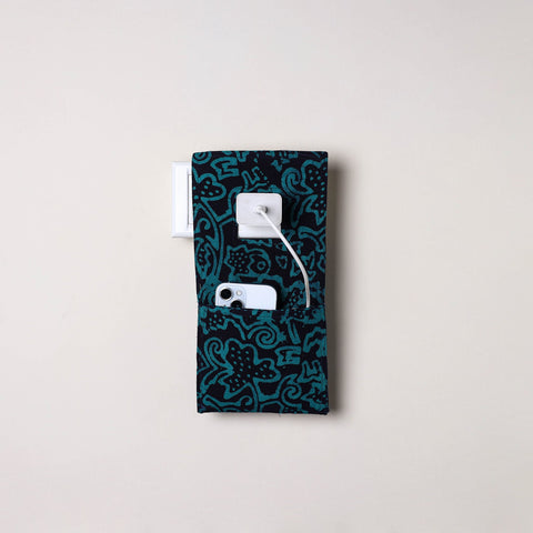 Blue Handmade Cotton Mobile Charging Holder