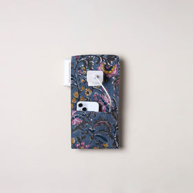 Blue Handmade Cotton Mobile Charging Holder