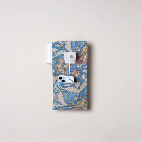 Blue Handmade Cotton Mobile Charging Holder
