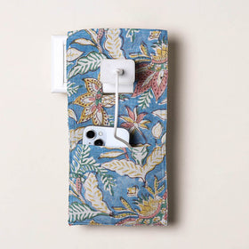 Blue Handmade Cotton Mobile Charging Holder