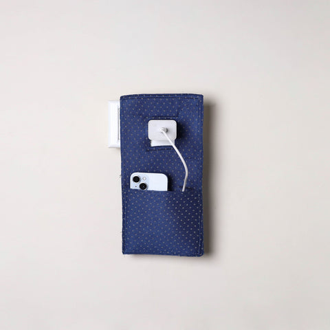 Blue Handmade Cotton Mobile Charging Holder