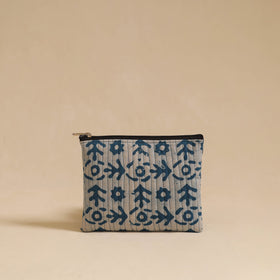 Blue - handmade cotton multipurpose utility pouch (set