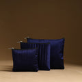 Blue - handmade cotton multipurpose utility pouches (set