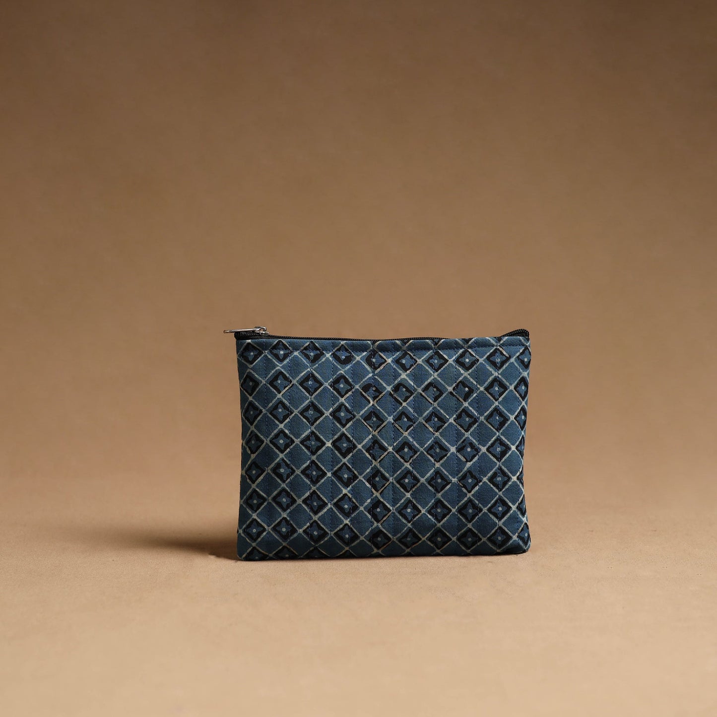 Blue Handmade Cotton Multipurpose Utility Pouches (set of 3)