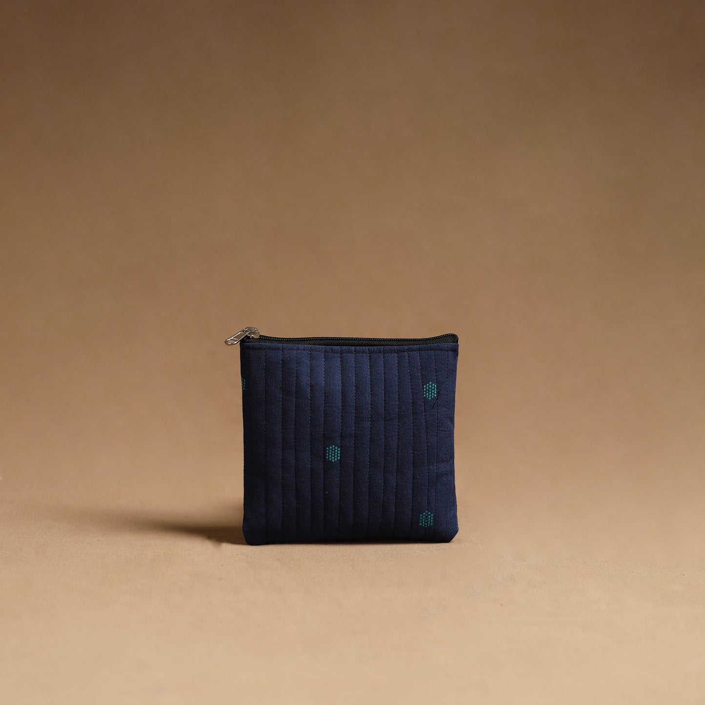 Blue Handmade Cotton Multipurpose Utility Pouches (set of 3)