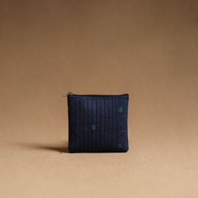 Blue Handmade Cotton Multipurpose Utility Pouches (set of 3)