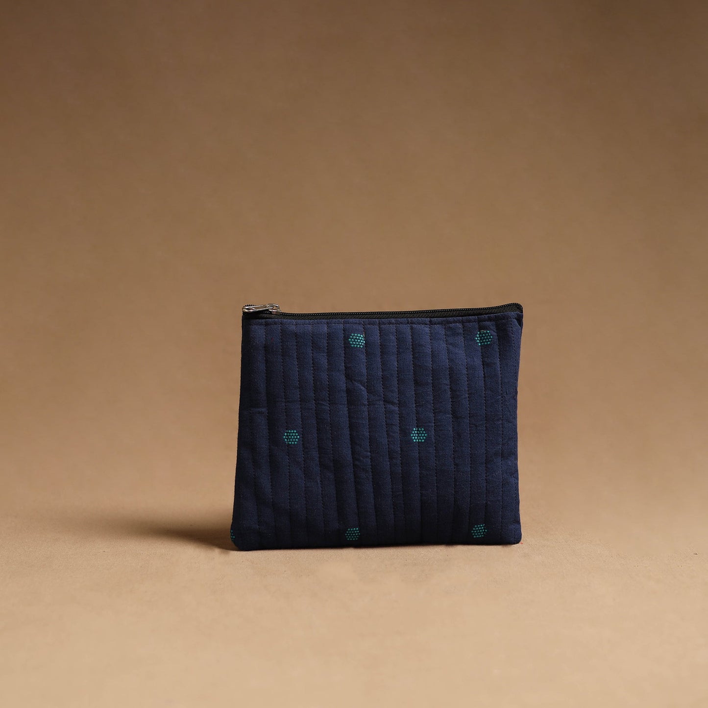 Blue Handmade Cotton Multipurpose Utility Pouches (set of 3)