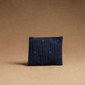 Blue Handmade Cotton Multipurpose Utility Pouches (set of 3)