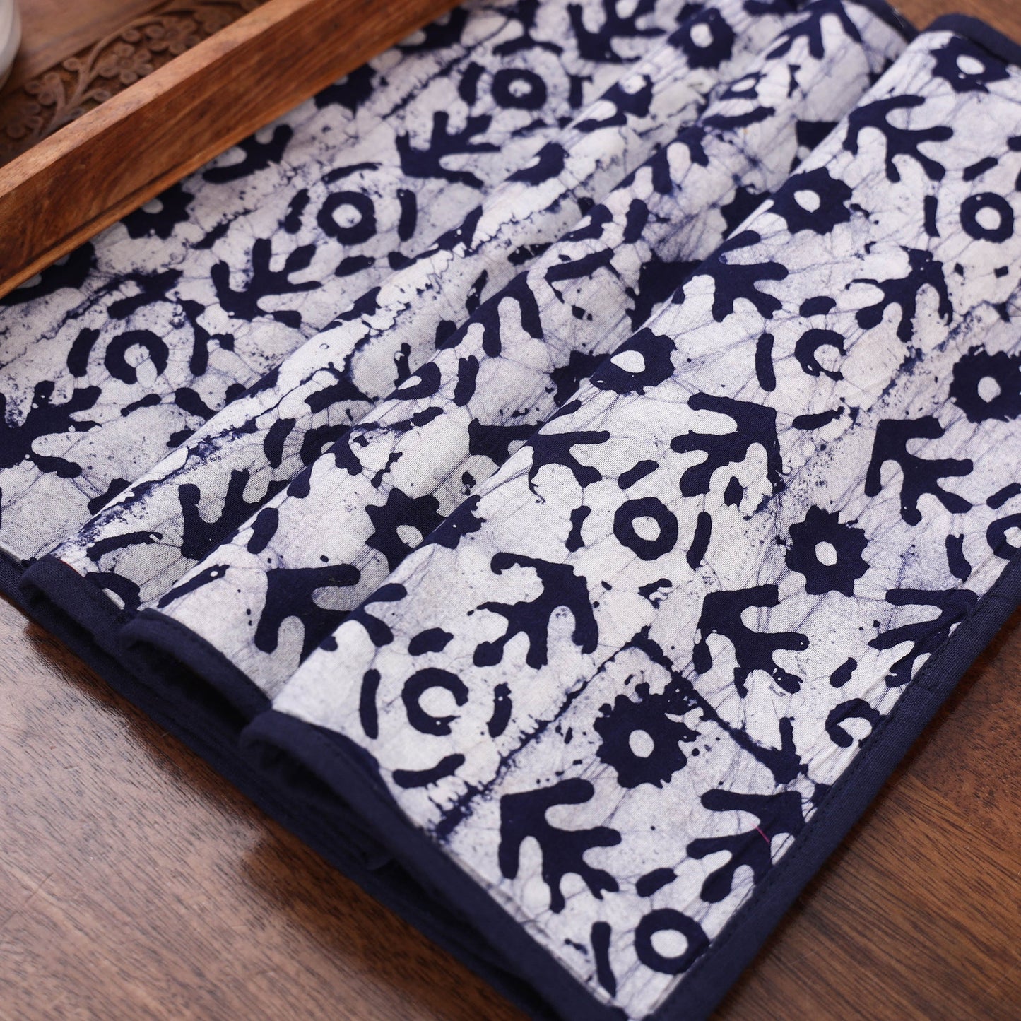 Blue Handmade Cotton Table Runner