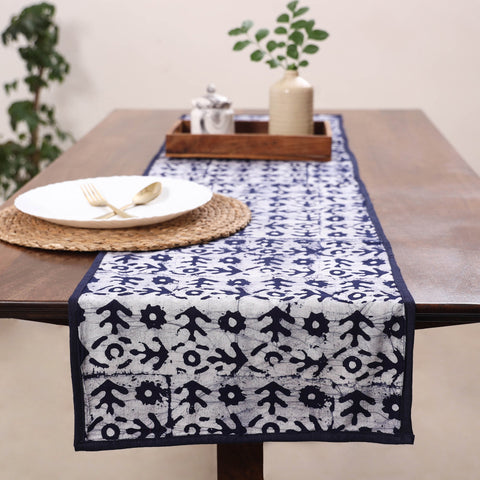 Blue Handmade Cotton Table Runner