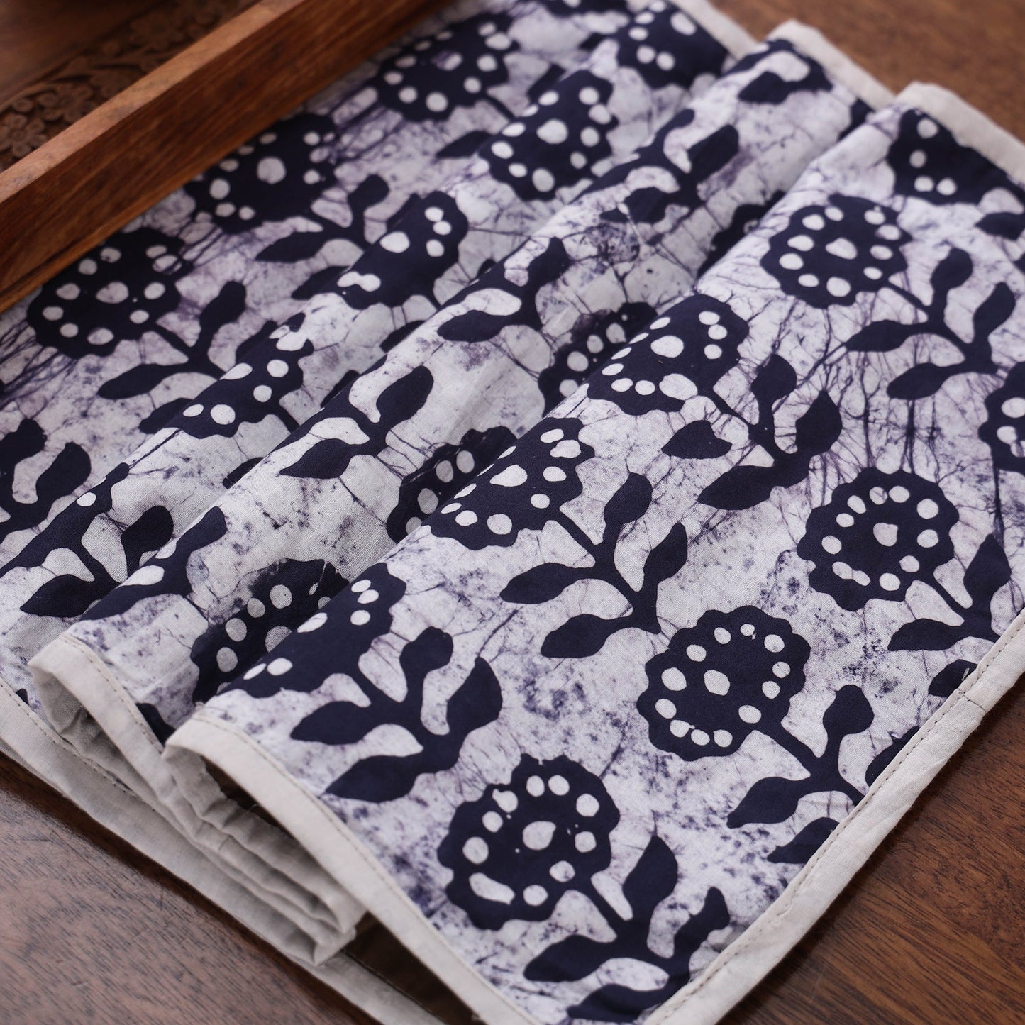 Blue Handmade Cotton Table Runner