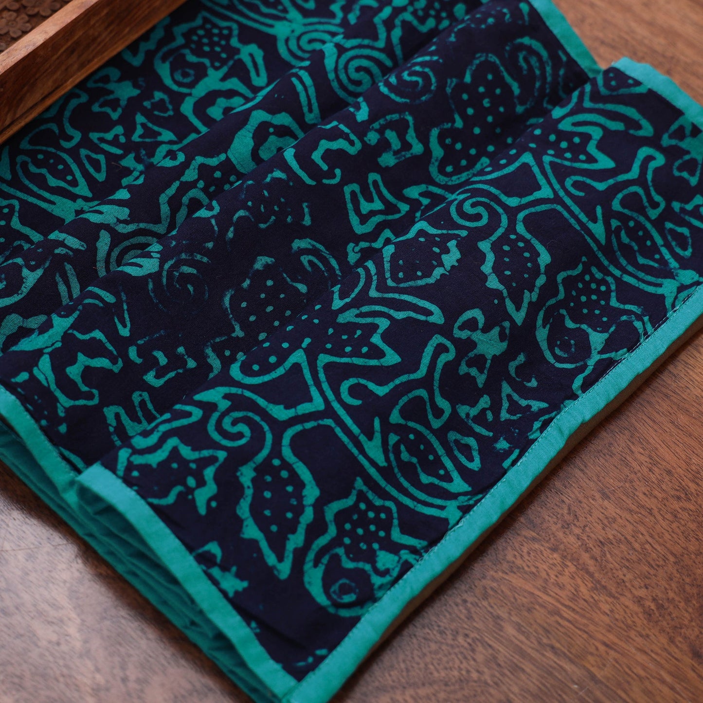 Blue Handmade Cotton Table Runner