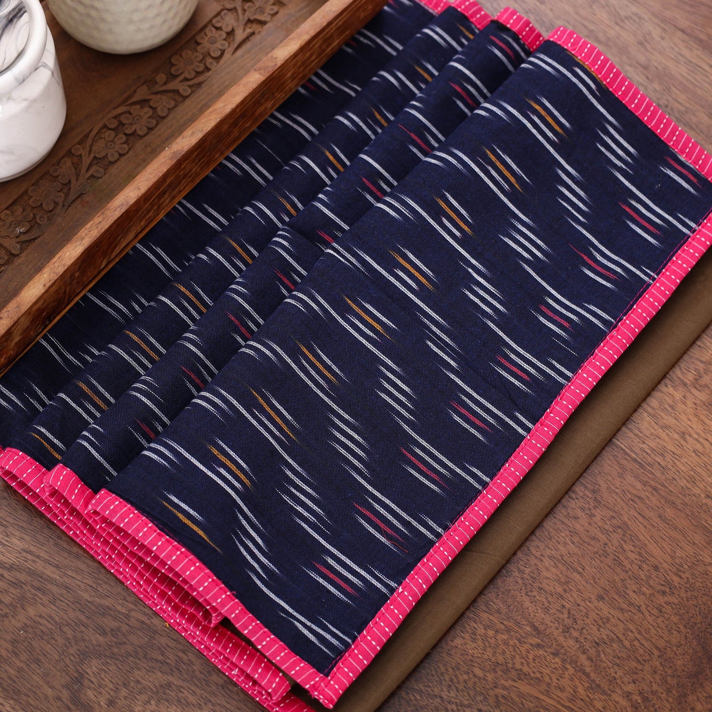 Blue Handmade Cotton Table Runner