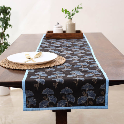 Blue Handmade Cotton Table Runner
