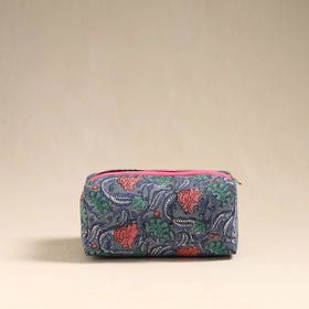 Blue Handmade Cotton Toiletry Bag 