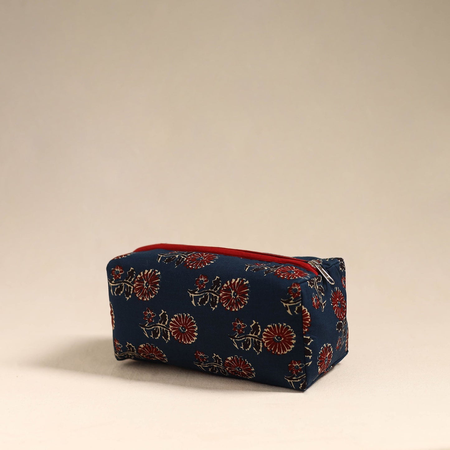 Blue Handmade Cotton Toiletry Bag 