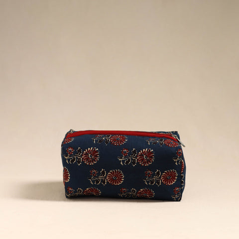 Blue Handmade Cotton Toiletry Bag 
