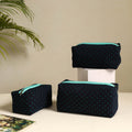  Blue Handmade Cotton Toiletry Bags (Set of 3)