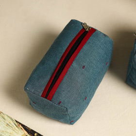   Blue Handmade Cotton Toiletry Bags (Set of 3)