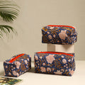  Blue Handmade Cotton Toiletry Bags (Set of 3)