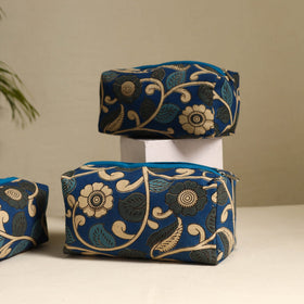  Blue Handmade Cotton Toiletry Bags (Set of 3)