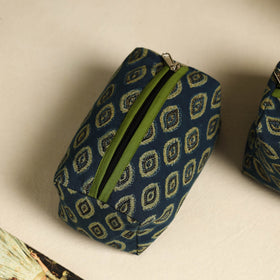  Blue Handmade Cotton Toiletry Bags (Set of 3)