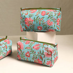  Blue Handmade Cotton Toiletry Bags (Set of 3) 78 