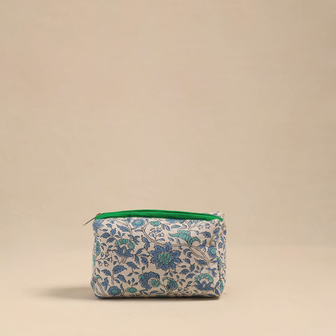  Blue Handmade Cotton Toiletry Pouch 