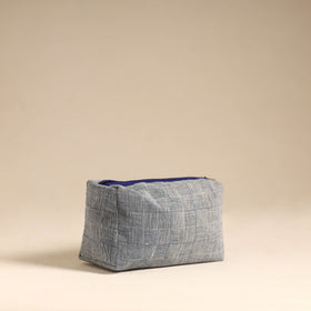  Blue Handmade Cotton Toiletry Pouch 