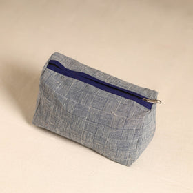  Blue Handmade Cotton Toiletry Pouch 