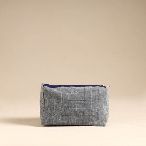  Blue Handmade Cotton Toiletry Pouch 