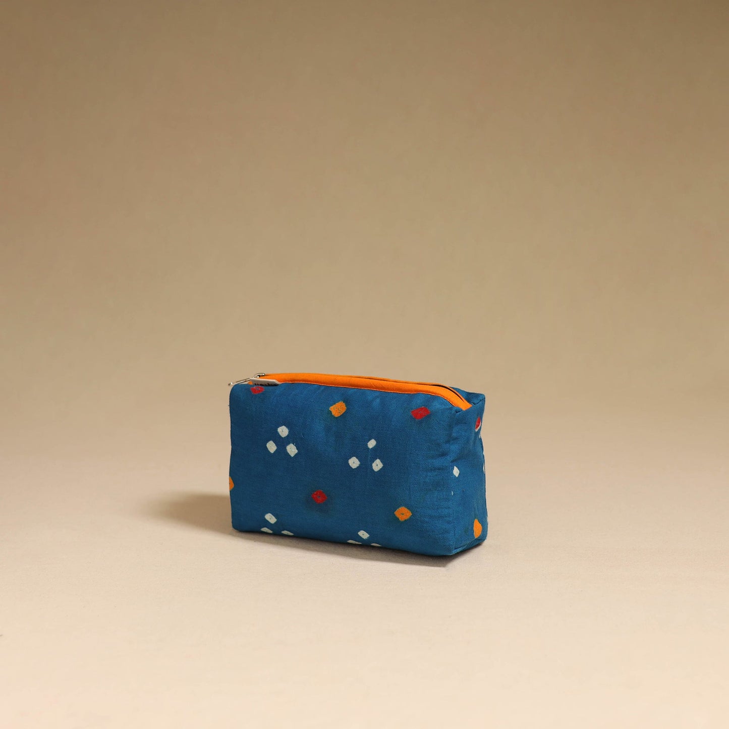 Blue - handmade cotton toiletry pouch 09 - handcrafted