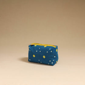 Blue - handmade cotton toiletry pouch 15 - handcrafted